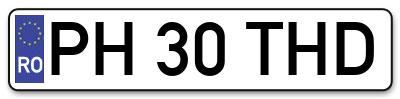 Placuta inmatriculare numar auto  PH-30-THD, PH 30 THD, PH30THD