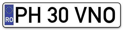 Placuta inmatriculare numar auto  PH-30-VNO, PH 30 VNO, PH30VNO
