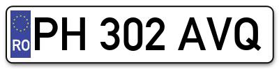Placuta inmatriculare numar auto  PH-302-AVQ, PH 302 AVQ, PH302AVQ