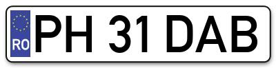 Placuta inmatriculare numar auto  PH-31-DAB, PH 31 DAB, PH31DAB