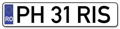 Placuta inmatriculare numar auto  PH-31-RIS, PH 31 RIS, PH31RIS