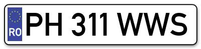 Placuta inmatriculare numar auto  PH-311-WWS, PH 311 WWS, PH311WWS