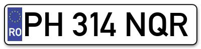Placuta inmatriculare numar auto  PH-314-NQR, PH 314 NQR, PH314NQR