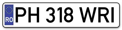 Placuta inmatriculare numar auto  PH-318-WRI, PH 318 WRI, PH318WRI