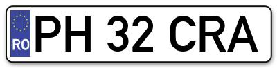 Placuta inmatriculare numar auto  PH-32-CRA, PH 32 CRA, PH32CRA