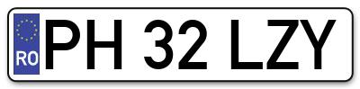 Placuta inmatriculare numar auto  PH-32-LZY, PH 32 LZY, PH32LZY