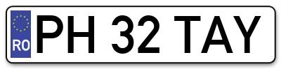 Placuta inmatriculare numar auto  PH-32-TAY, PH 32 TAY, PH32TAY
