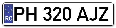 Placuta inmatriculare numar auto  PH-320-AJZ, PH 320 AJZ, PH320AJZ