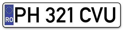 Placuta inmatriculare numar auto  PH-321-CVU, PH 321 CVU, PH321CVU