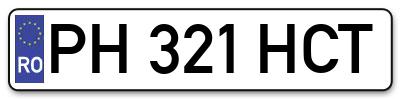 Placuta inmatriculare numar auto  PH-321-HCT, PH 321 HCT, PH321HCT