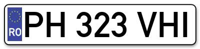Placuta inmatriculare numar auto  PH-323-VHI, PH 323 VHI, PH323VHI
