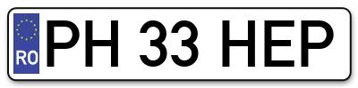 Placuta inmatriculare numar auto  PH-33-HEP, PH 33 HEP, PH33HEP