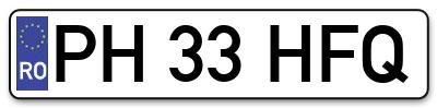 Placuta inmatriculare numar auto  PH-33-HFQ, PH 33 HFQ, PH33HFQ