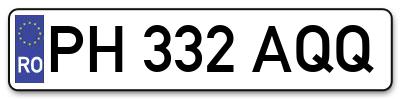 Placuta inmatriculare numar auto  PH-332-AQQ, PH 332 AQQ, PH332AQQ