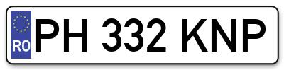 Placuta inmatriculare numar auto  PH-332-KNP, PH 332 KNP, PH332KNP
