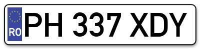 Placuta inmatriculare numar auto  PH-337-XDY, PH 337 XDY, PH337XDY