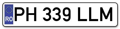Placuta inmatriculare numar auto  PH-339-LLM, PH 339 LLM, PH339LLM