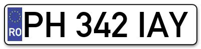 Placuta inmatriculare numar auto  PH-342-IAY, PH 342 IAY, PH342IAY
