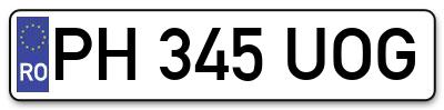 Placuta inmatriculare numar auto  PH-345-UOG, PH 345 UOG, PH345UOG