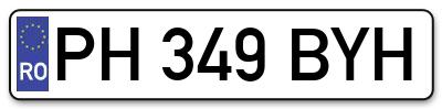 Placuta inmatriculare numar auto  PH-349-BYH, PH 349 BYH, PH349BYH