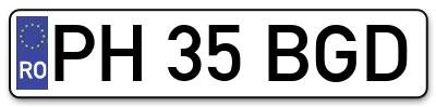 Placuta inmatriculare numar auto  PH-35-BGD, PH 35 BGD, PH35BGD