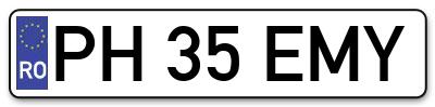 Placuta inmatriculare numar auto  PH-35-EMY, PH 35 EMY, PH35EMY