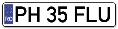 Placuta inmatriculare numar auto  PH-35-FLU, PH 35 FLU, PH35FLU