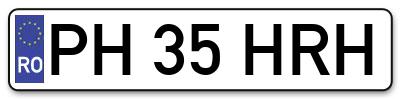 Placuta inmatriculare numar auto  PH-35-HRH, PH 35 HRH, PH35HRH