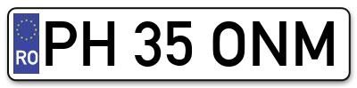 Placuta inmatriculare numar auto  PH-35-ONM, PH 35 ONM, PH35ONM