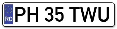 Placuta inmatriculare numar auto  PH-35-TWU, PH 35 TWU, PH35TWU