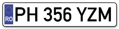 Placuta inmatriculare numar auto  PH-356-YZM, PH 356 YZM, PH356YZM