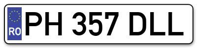 Placuta inmatriculare numar auto  PH-357-DLL, PH 357 DLL, PH357DLL