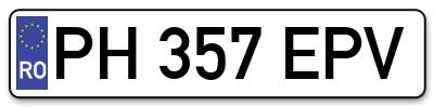 Placuta inmatriculare numar auto  PH-357-EPV, PH 357 EPV, PH357EPV