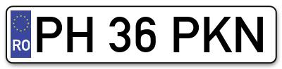 Placuta inmatriculare numar auto  PH-36-PKN, PH 36 PKN, PH36PKN