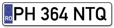 Placuta inmatriculare numar auto  PH-364-NTQ, PH 364 NTQ, PH364NTQ