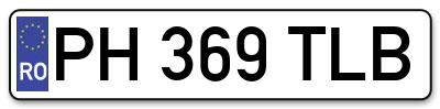 Placuta inmatriculare numar auto  PH-369-TLB, PH 369 TLB, PH369TLB