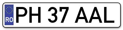 Placuta inmatriculare numar auto  PH-37-AAL, PH 37 AAL, PH37AAL