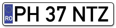 Placuta inmatriculare numar auto  PH-37-NTZ, PH 37 NTZ, PH37NTZ