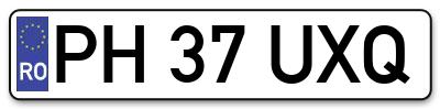 Placuta inmatriculare numar auto  PH-37-UXQ, PH 37 UXQ, PH37UXQ