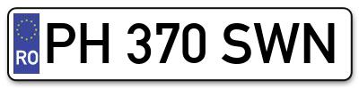 Placuta inmatriculare numar auto  PH-370-SWN, PH 370 SWN, PH370SWN