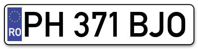 Placuta inmatriculare numar auto  PH-371-BJO, PH 371 BJO, PH371BJO