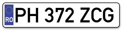 Placuta inmatriculare numar auto  PH-372-ZCG, PH 372 ZCG, PH372ZCG