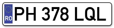 Placuta inmatriculare numar auto  PH-378-LQL, PH 378 LQL, PH378LQL
