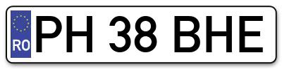 Placuta inmatriculare numar auto  PH-38-BHE, PH 38 BHE, PH38BHE