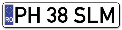 Placuta inmatriculare numar auto  PH-38-SLM, PH 38 SLM, PH38SLM