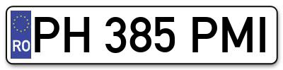 Placuta inmatriculare numar auto  PH-385-PMI, PH 385 PMI, PH385PMI