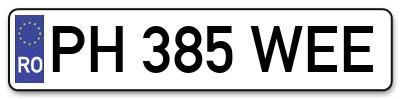 Placuta inmatriculare numar auto  PH-385-WEE, PH 385 WEE, PH385WEE