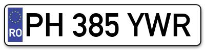 Placuta inmatriculare numar auto  PH-385-YWR, PH 385 YWR, PH385YWR