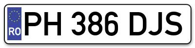Placuta inmatriculare numar auto  PH-386-DJS, PH 386 DJS, PH386DJS