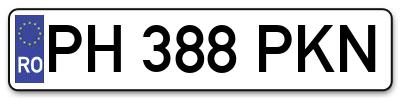 Placuta inmatriculare numar auto  PH-388-PKN, PH 388 PKN, PH388PKN